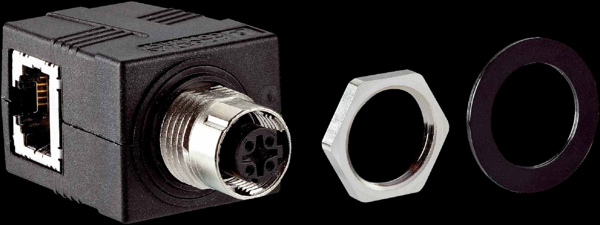 Feedthrough female connector Ethernet RJ45