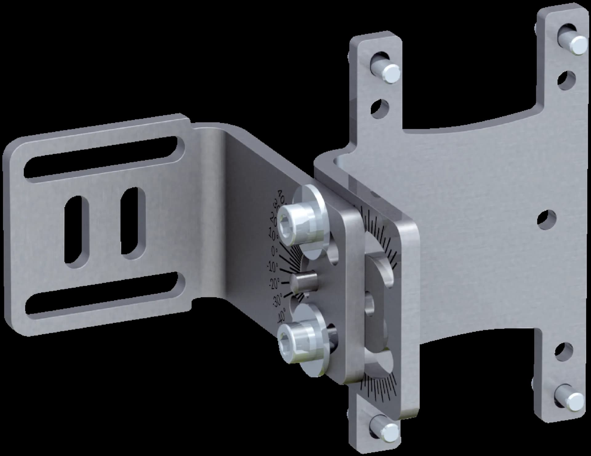 Mounting bracket set with inclination angle –40°- 40°
