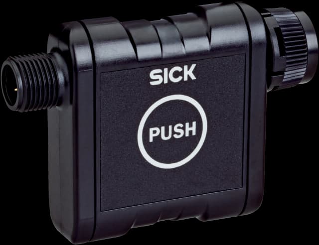 Pushbutton for laser alignment aid, M12, 5-pin