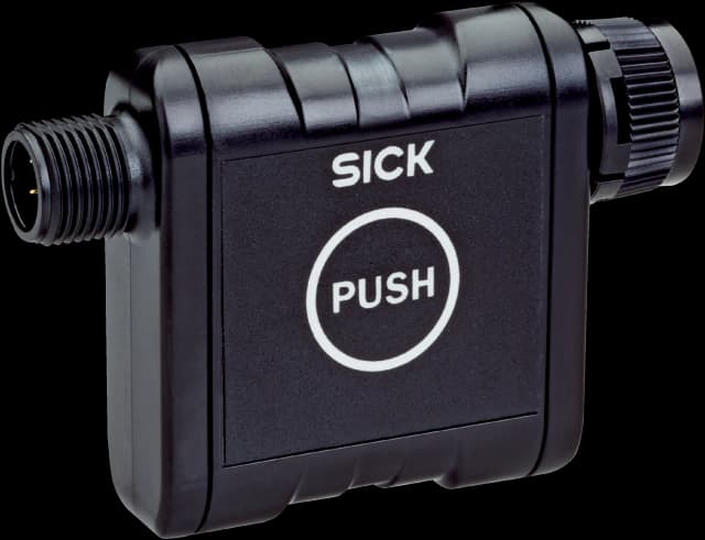 Pushbutton for laser alignment aid, M12, 8-pin