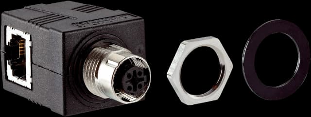 Feedthrough female connector Ethernet RJ45